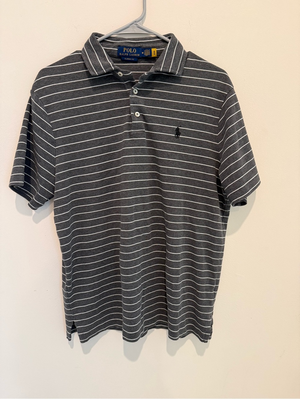 Polo by Ralph Lauren Charcoal Gray Striped Polo
